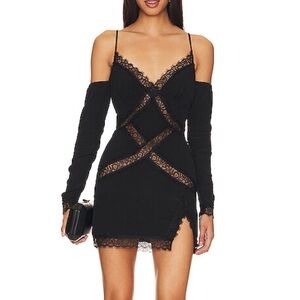 Lovers + Friends Black Lace Mini Dress
